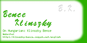 bence klinszky business card